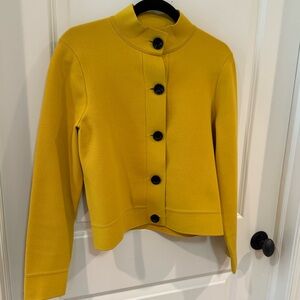 Carlisle yellow cropped sweater jacket